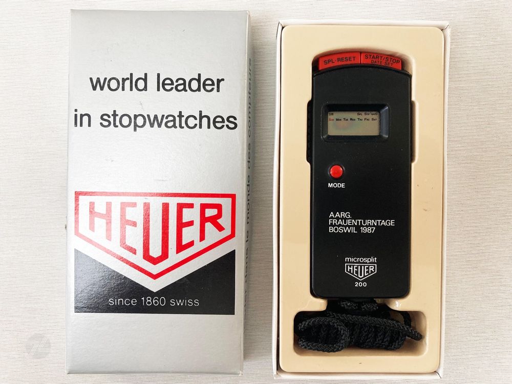 TAG Heuer Microsplit 200 Stoppuhr Stop Watch OVP Vintage Rar (Gebraucht ...