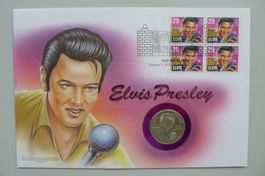 1993: Numisbrief Elvis Presley mit Viererblock + ET-Stempel