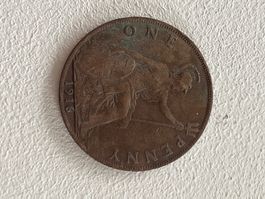 Antike One Penny Muenze von 1916