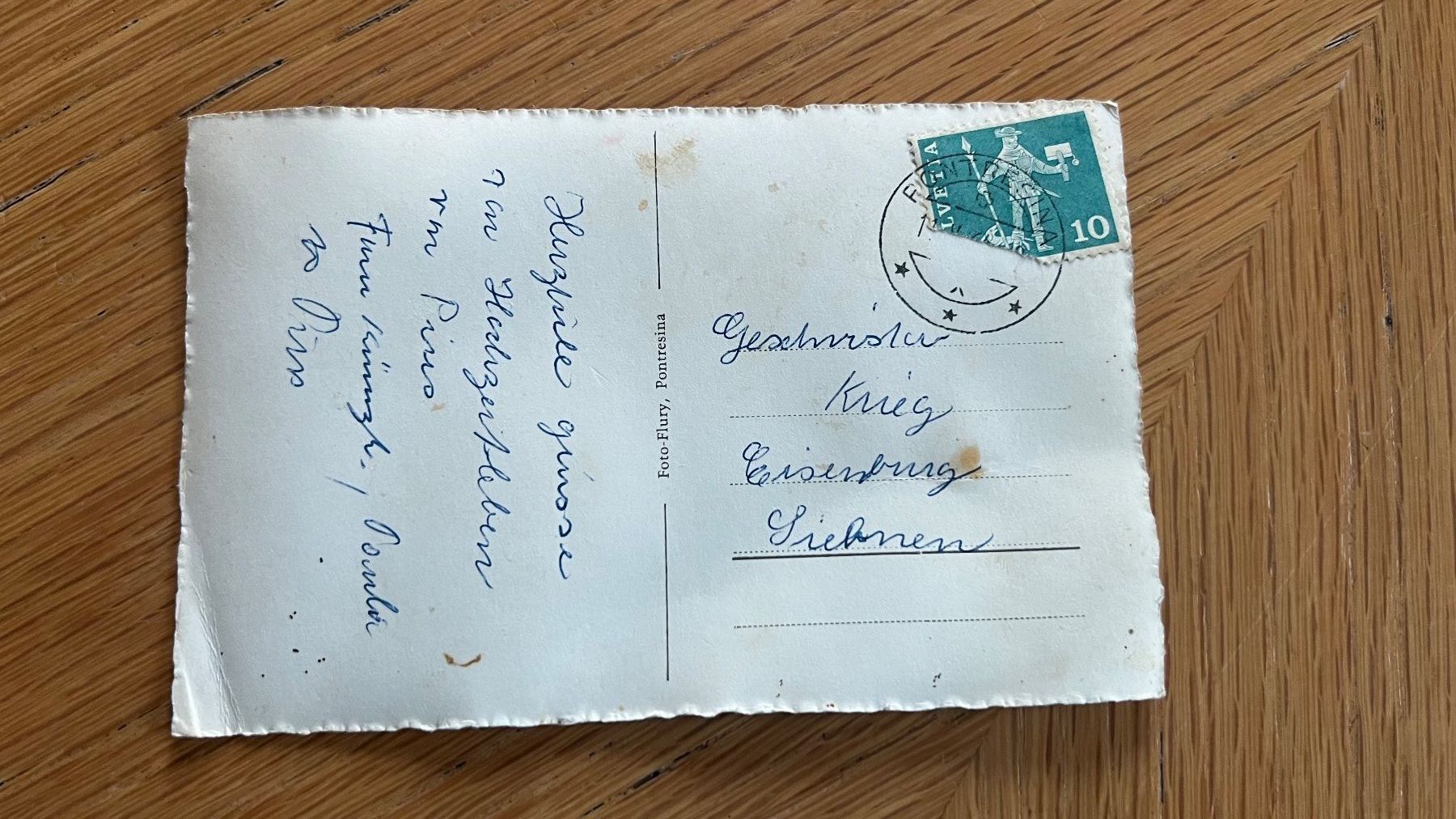 Cartoline postali: Originale, alte Ansichtskarte von Pontresina, Graubünden ... – Usato da Schübelbach venduto da Dolly990_2 1