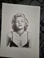 Marilyn Monroe - Portrait stylo bile et crayon
