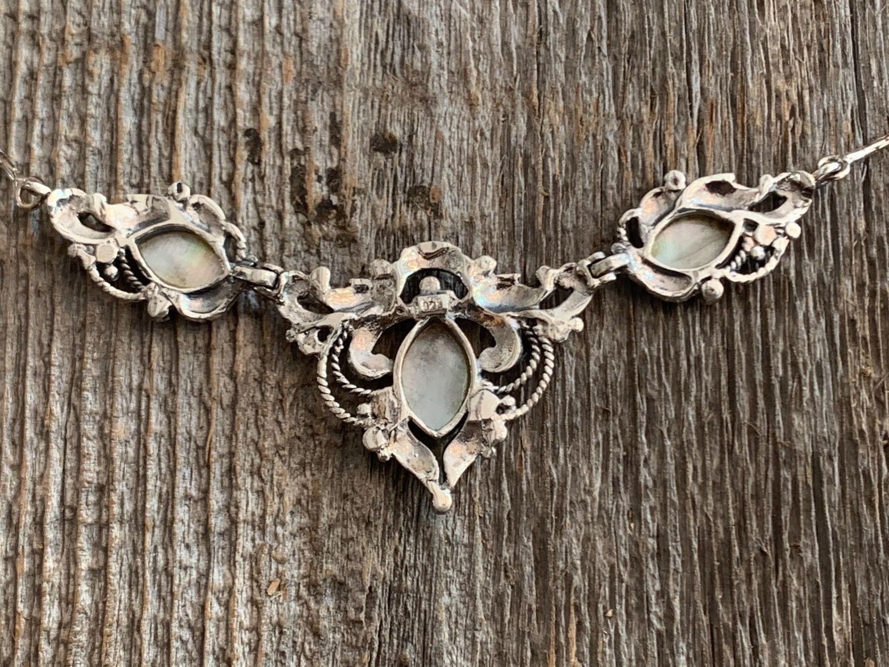 Catenine: Halskette Collier Silber Perlmutter Markasiten wunderschön! – Nuovo (secondo la descrizione) da Bern venduto da Jiffy 5