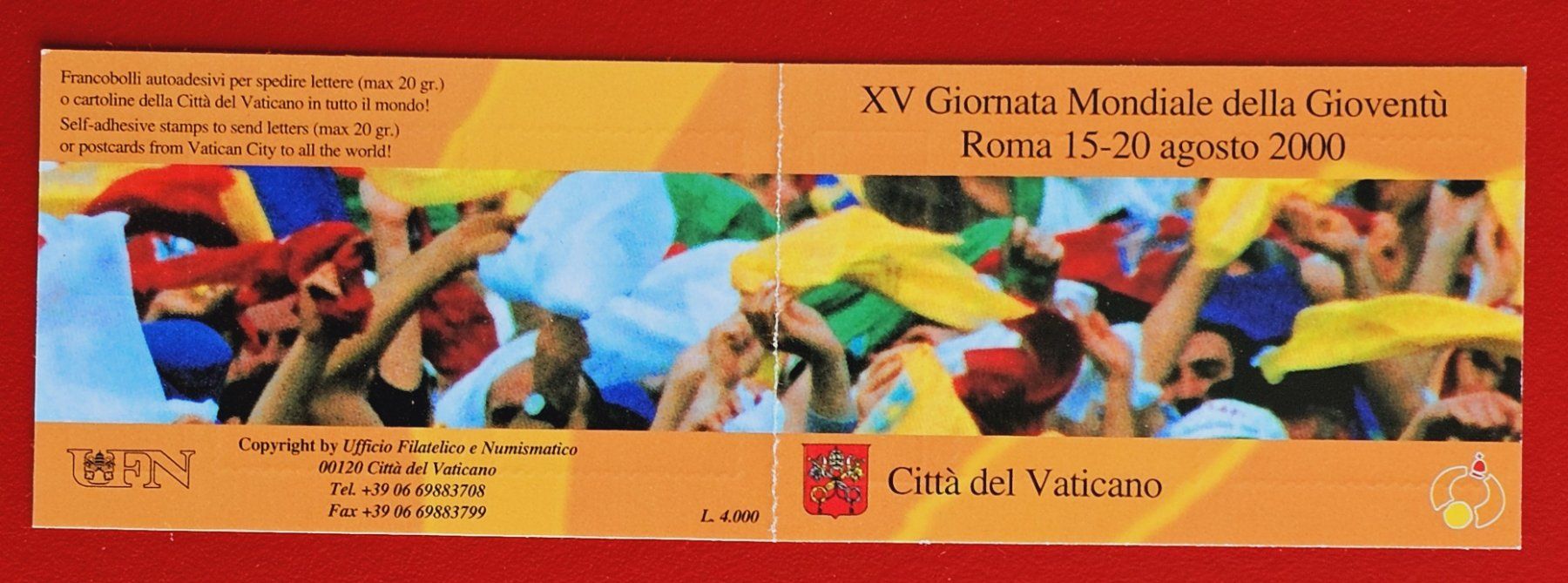 Alle Briefmarken: VATIKAN MILLENIUM TAG DER JUGEND ROM MARKENHEFT 2000** – Neu (gemäss Beschreibung) aus Düdingen von Quartierstrasse 1