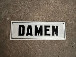 Altes Emailschild DAMEN