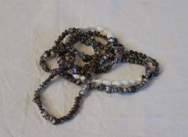 Muschelkette braun/weiss