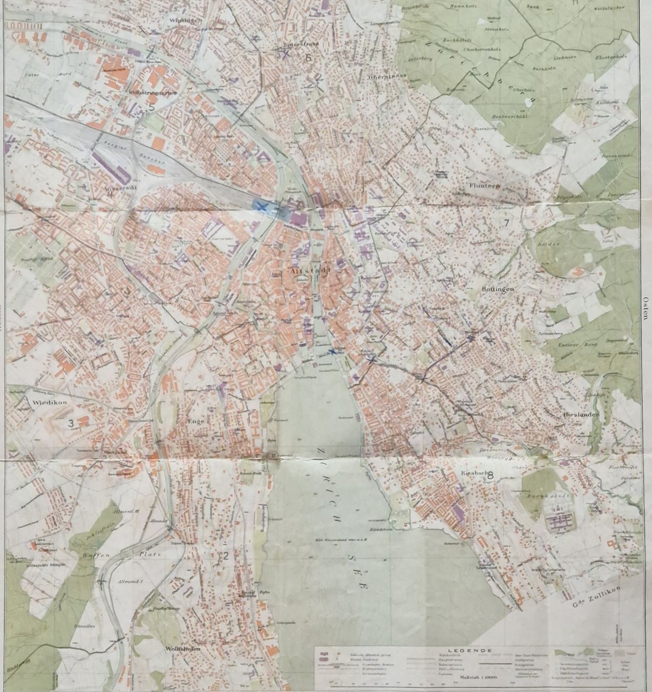 Cartine & Atlanti: Alter Stadtplan von 1934 – Usato da Zürich venduto da Sissi-Minouche