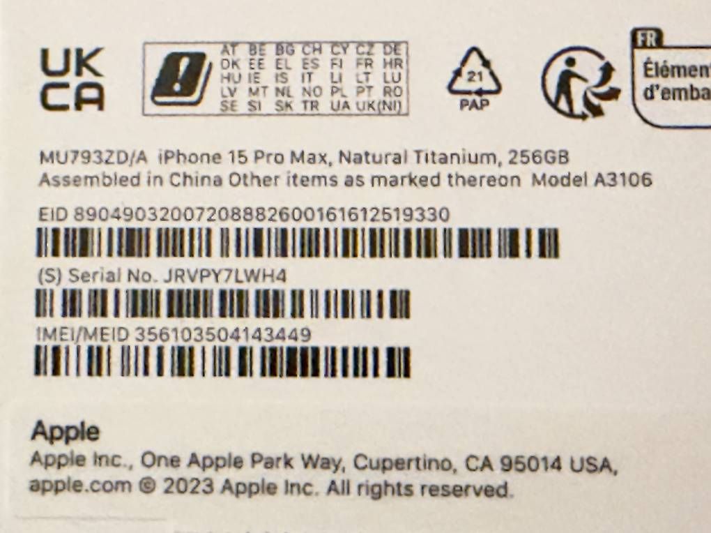 Telefoni cellulari / Smartphones: iPhone 15 Pro Max 256Go – Usato da Prilly venduto da Cbaika 3