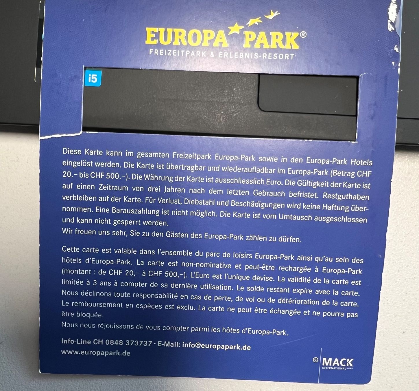 Europa Park Gutscheine: Gutschein Europapark, Wert 200.- – Neu und originalverpackt aus Zürich von  2
