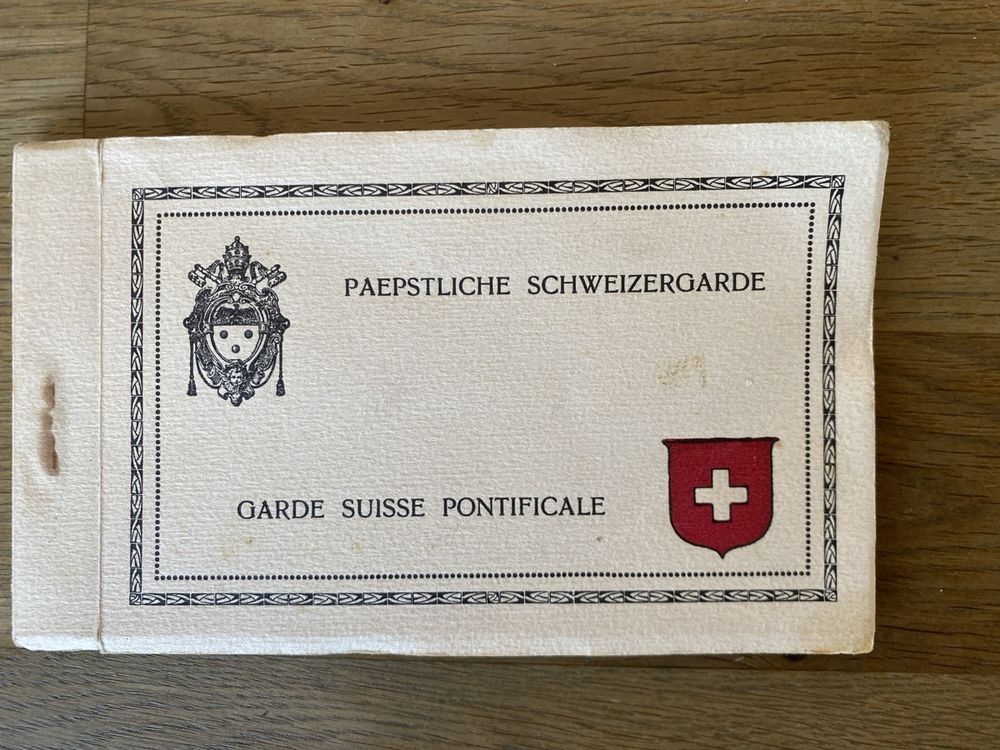 Wandschild Päpstliche Schweizer Garde – Wappenschild Aus Metall Mit Kirschbaumoptik, 16x20 Cm, #11722
