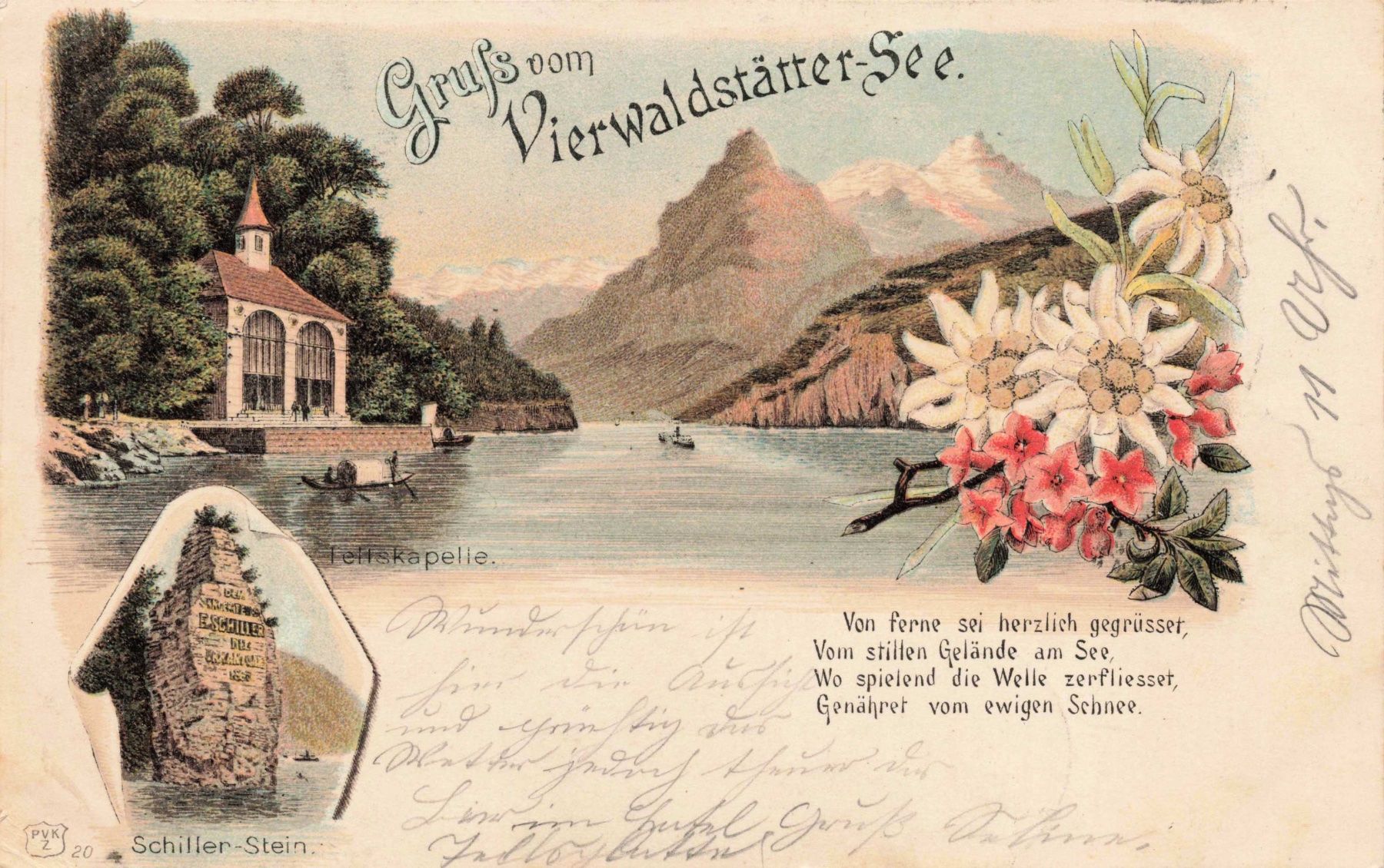 Cartoline postali: Gruss Vierwaldstättersee Litho – Usato da Biasca venduto da Blenio71