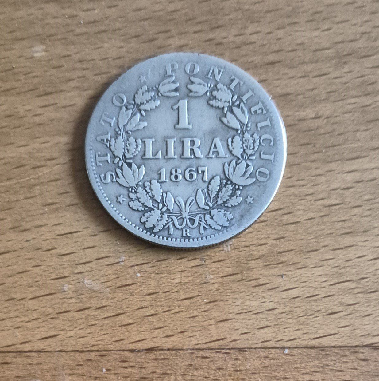 Tutti le monete: Kirchenstaat 1 Lira 1867 - Silber – Usato da Basel venduto da Kurioses 1