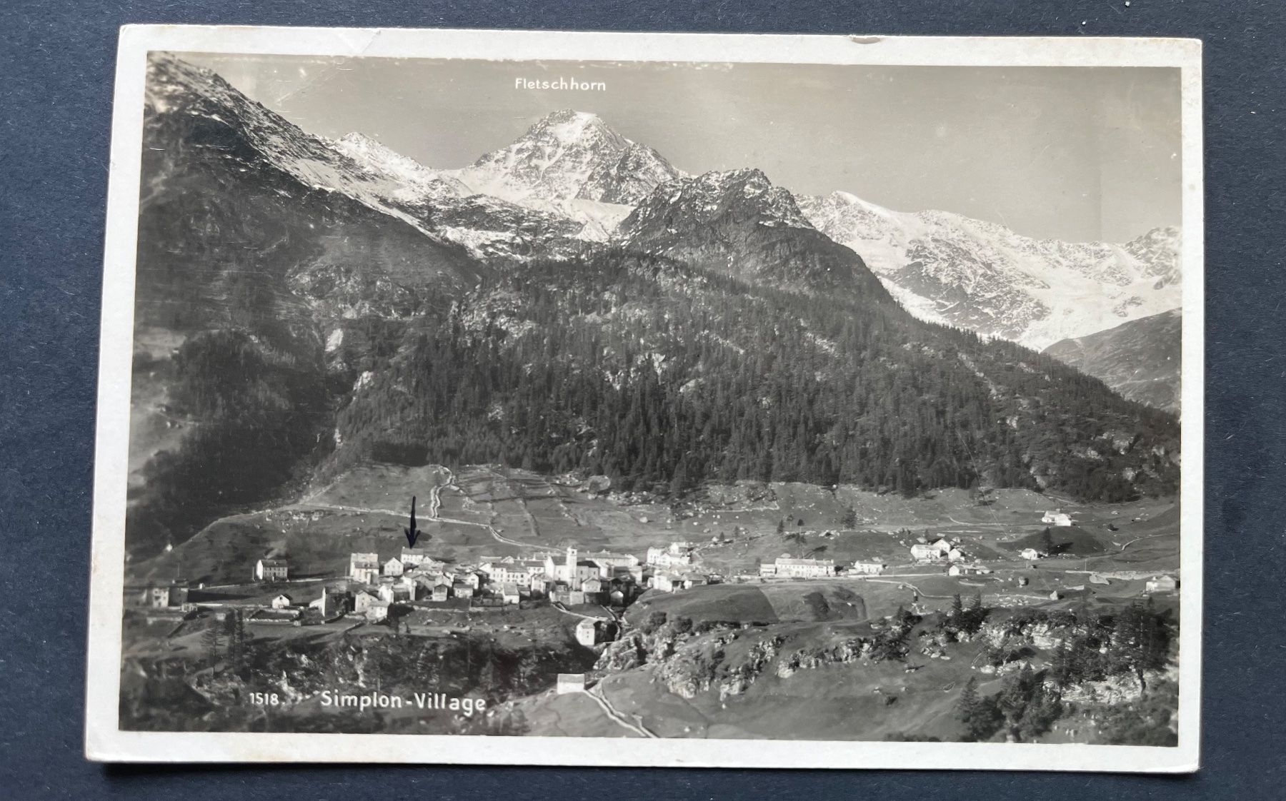 Cartoline postali: Simplon-Dorf, Fletschhorn / Ansicht ca 1940 – Usato da Ostermundigen venduto da DaxKarten-75