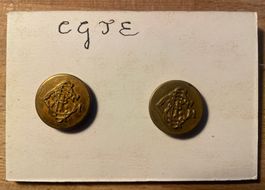 2 anciens boutons CGTE. Tram de Genève RARE
