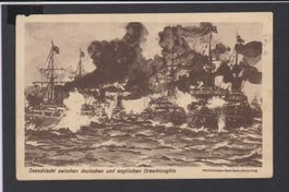 Seeschlacht Schiffe  - alte Ansichtskarte von 1914