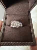 Bague design unique en or blanc diamants cognac taille 54,5