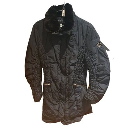 Armani Jeans Winterjacke Damen Gr.48/EU42 schwarz Fellkragen
