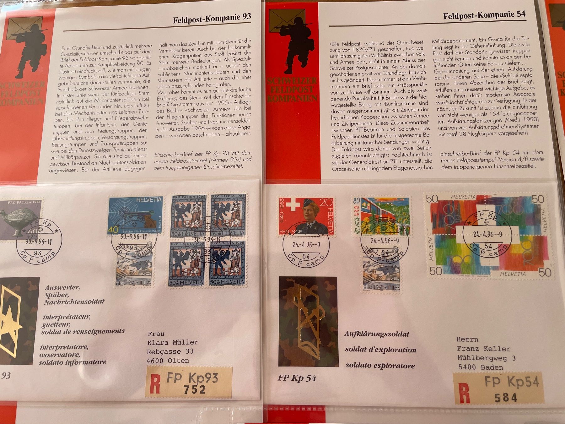 Alle Briefmarken: 21 DOC. MILITAIRE FELDPOST – Gebraucht aus Sonceboz-Sombeval von Comment2 8