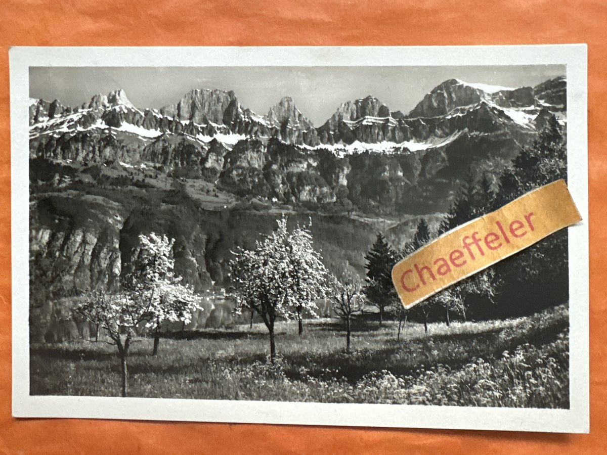 Cartoline postali: Feldpost: Walensee mit Churfirsten, 1934! – Usato da Zürich venduto da Chaeffeler