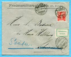 Brief von Stäfa nach Schmerikon 1909 - retour