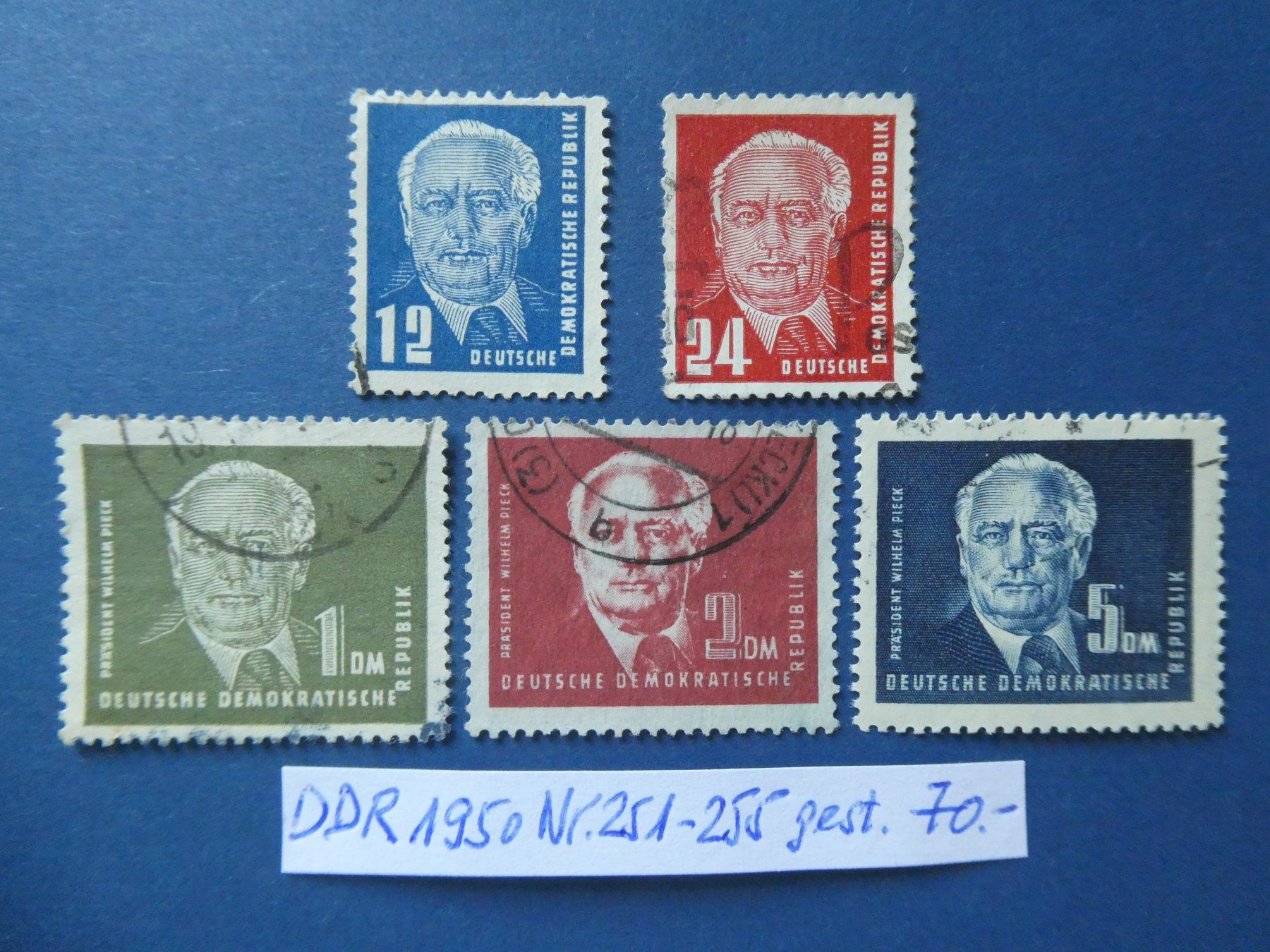 Tutti i francobolli: DDR 1950 Nr. 251-255 gestempelt – Usato da Lausen venduto da Herbamare01