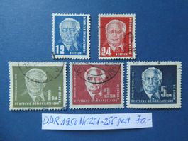 DDR 1950 Nr. 251-255 gestempelt