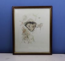 Otto Bachmann 1915-1996, Lithographie "Knabe", mit Widmung