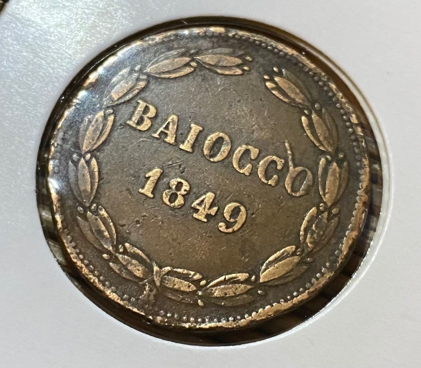 Europäische Münzen: Kirchenstaat 1 Baiocco 1849 R – Gebraucht aus Speicher von