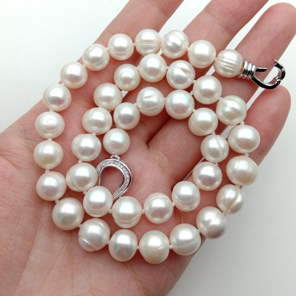 Catenine: Weiss Lua Perlen Kette Echt 1cm Collier Perle Vrai Halskette – Nuovo (secondo la descrizione) da Prilly venduto da ilyria73