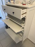 Schuhschrank weiss 2 Klappen 1 Schublade