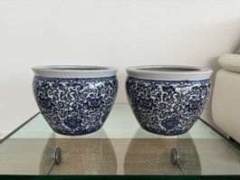 2 Stück - Pflanzentopf aus chinesischem Porzellan