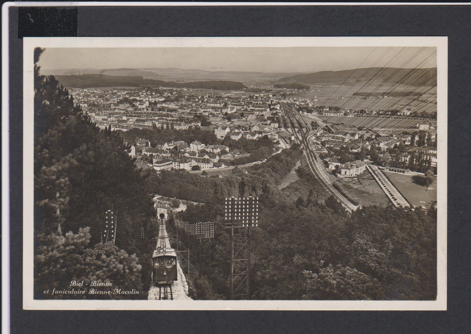 Cartoline postali: Biel Bienne  Bahnhofquartier + Funicolare Macolin  - alte AK – Usato da Vitznau venduto da Ropaku