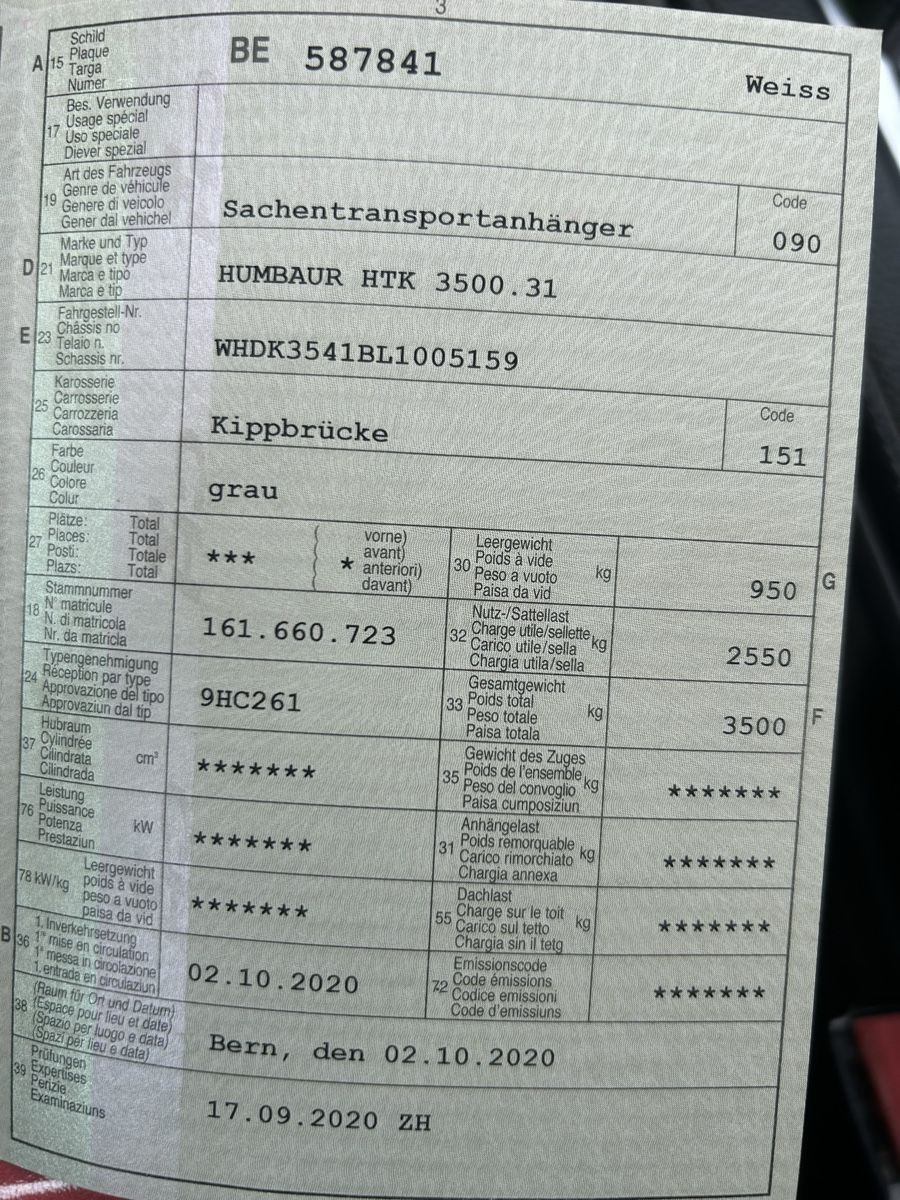 Humbaur Anhänger: Humbaur HTK3500.31 – Gebraucht aus Belpberg von ch__2xcp 4
