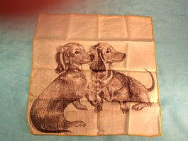 Taschentuch, 2 Dackel