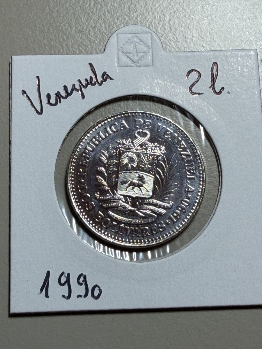 Tutti le monete: Venezuela - 2 Bolivar - 1990 – Usato da Payerne venduto da Mike1682
