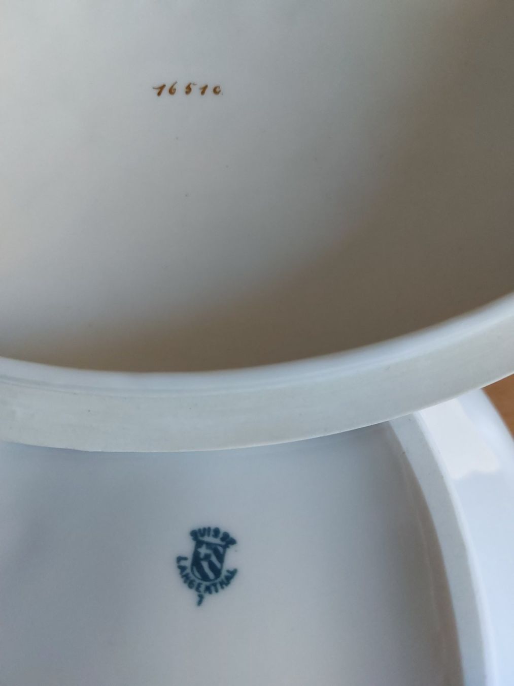 Set di piatti: Servier-Geschirrset Langenthal von ca. 1930 – Usato da pontresina venduto da dodosina 1