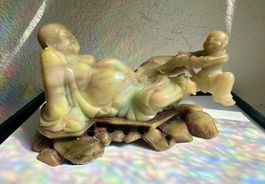 Grosse Buddha Figur, Speckstein, mit Kind✨20cm ✨Unikat, ✨
