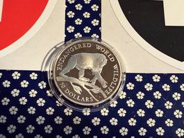 Silbermünze Cook -  1990 ,WWF , PP Silber 925