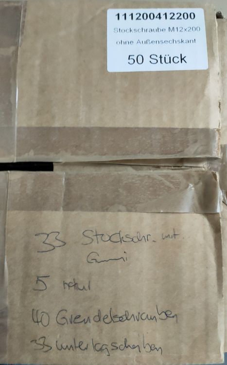 Eisenwaren: 100 Stk Stockschrauben M 12x200 V2A (Liefer. m. Eindrehhilfe – Neu (gemäss Beschreibung) aus Nürensdorf von Cocacola 1