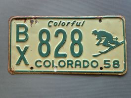 US Autokennzeichen Colorado 1958 BX 828 Colorful