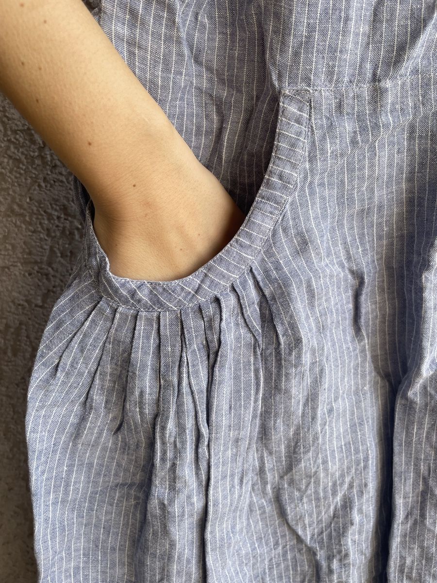 Kleider: Agnes b. Paris blaues Leinenkleid, Gr. S – Neu (gemäss Beschreibung) aus Zürich von vik_isi 1
