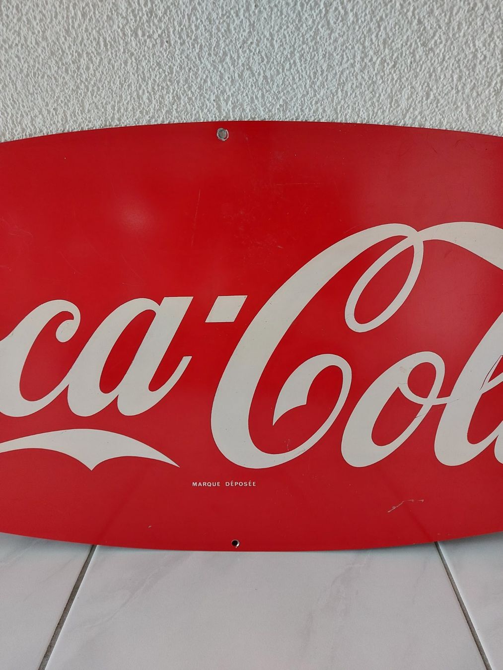 Coca-Cola Schilder: altes Blechschild Coca Cola 100 x 40 cm doppelseitig Plaque – Gebraucht aus Schenkon von Elbarto007 7