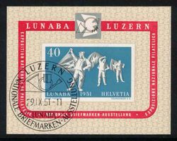 1951 Lunaba Block W32 mit ET-ʘ "29.IX.51"