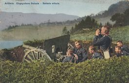 Schweizer- Militär-Grenzbesetzung 1914 Eingegrabene Batterie