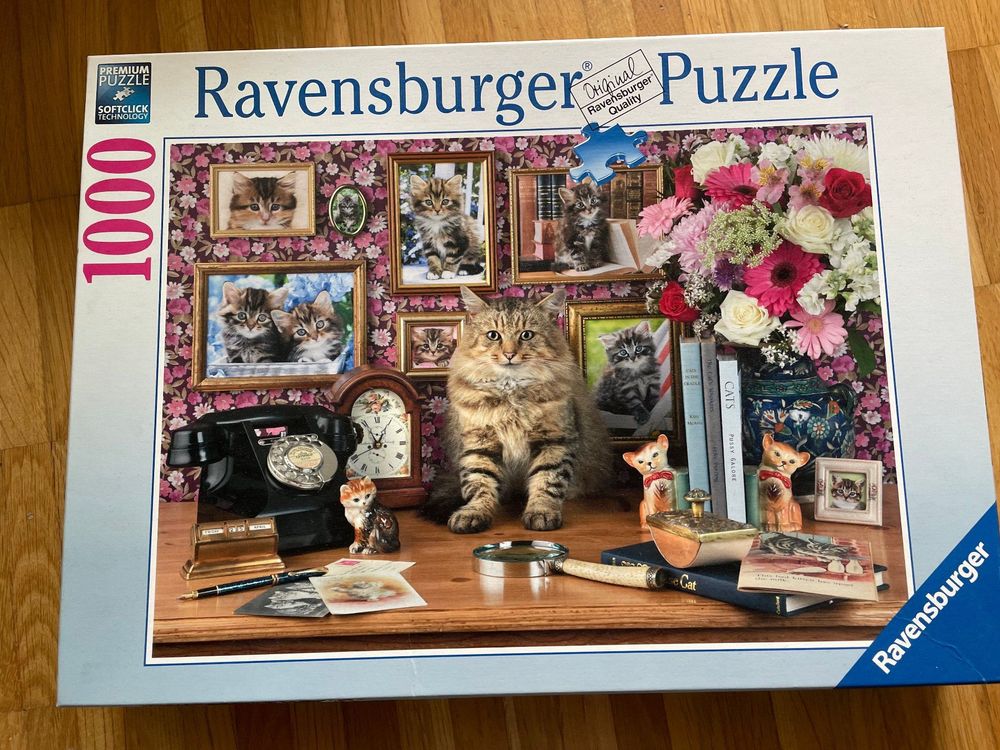 Bullglesup Puzzle 1024 Teile - Katzen Unter Dem Mond, 49.8x49.8cm Mit Buchstaben-Rückseite