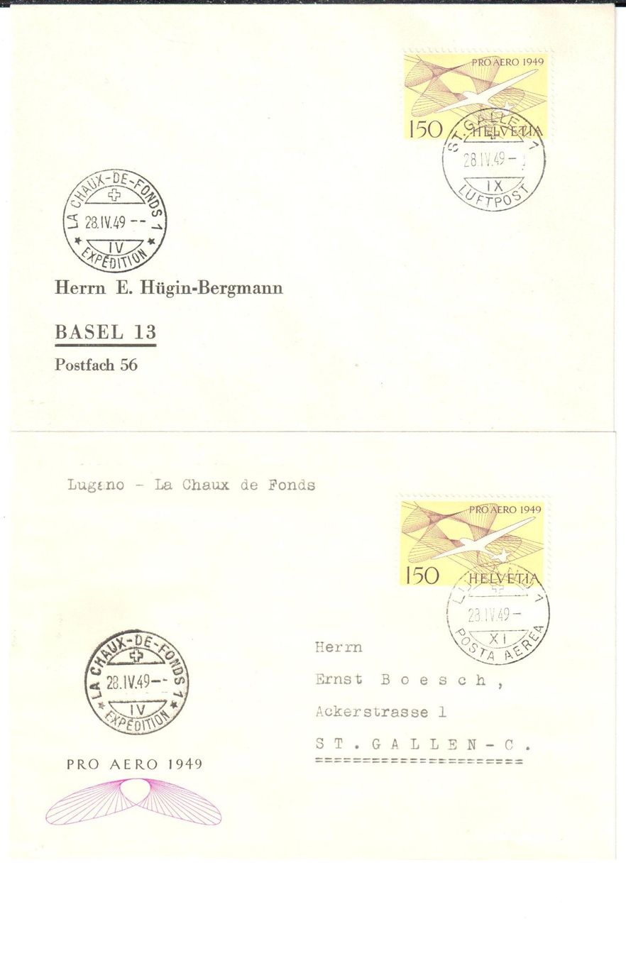 Tutti i francobolli: LOT PRO AERO 1949 – Usato da Glattfelden venduto da Schmue23 2