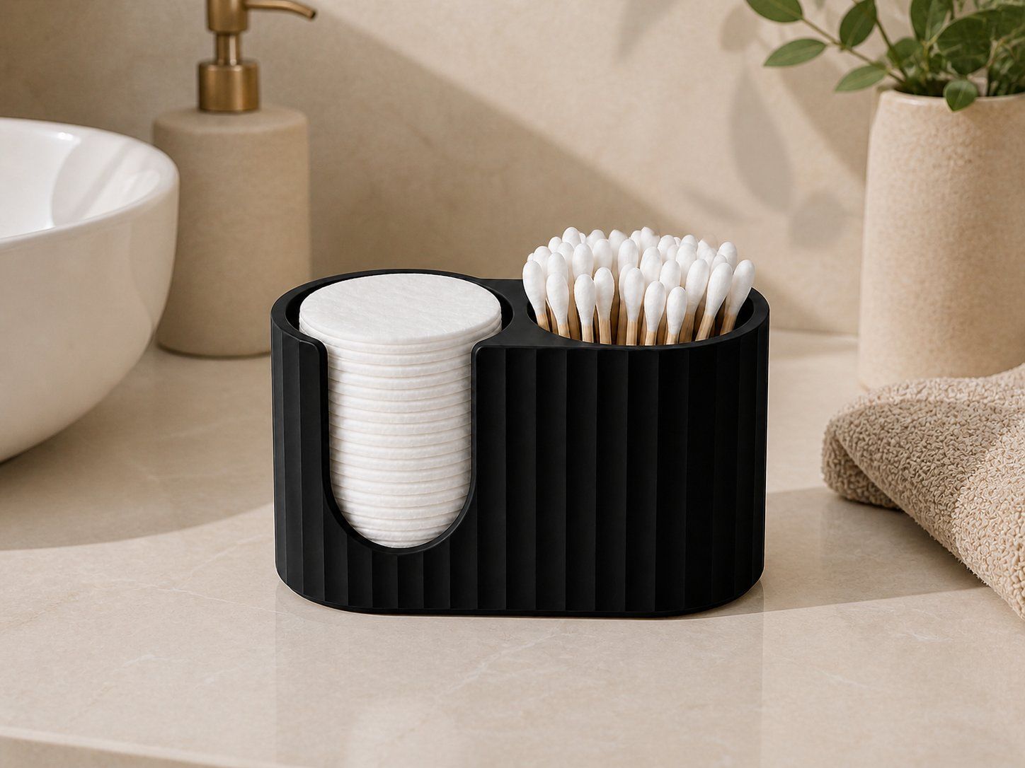 Contenitori & Simili: Wattepadhalter & Wattestäbchenhalter | Badezimmer Organizer – Nuovo e nell'imballaggio originale da Wald ZH venduto da lunqdesign