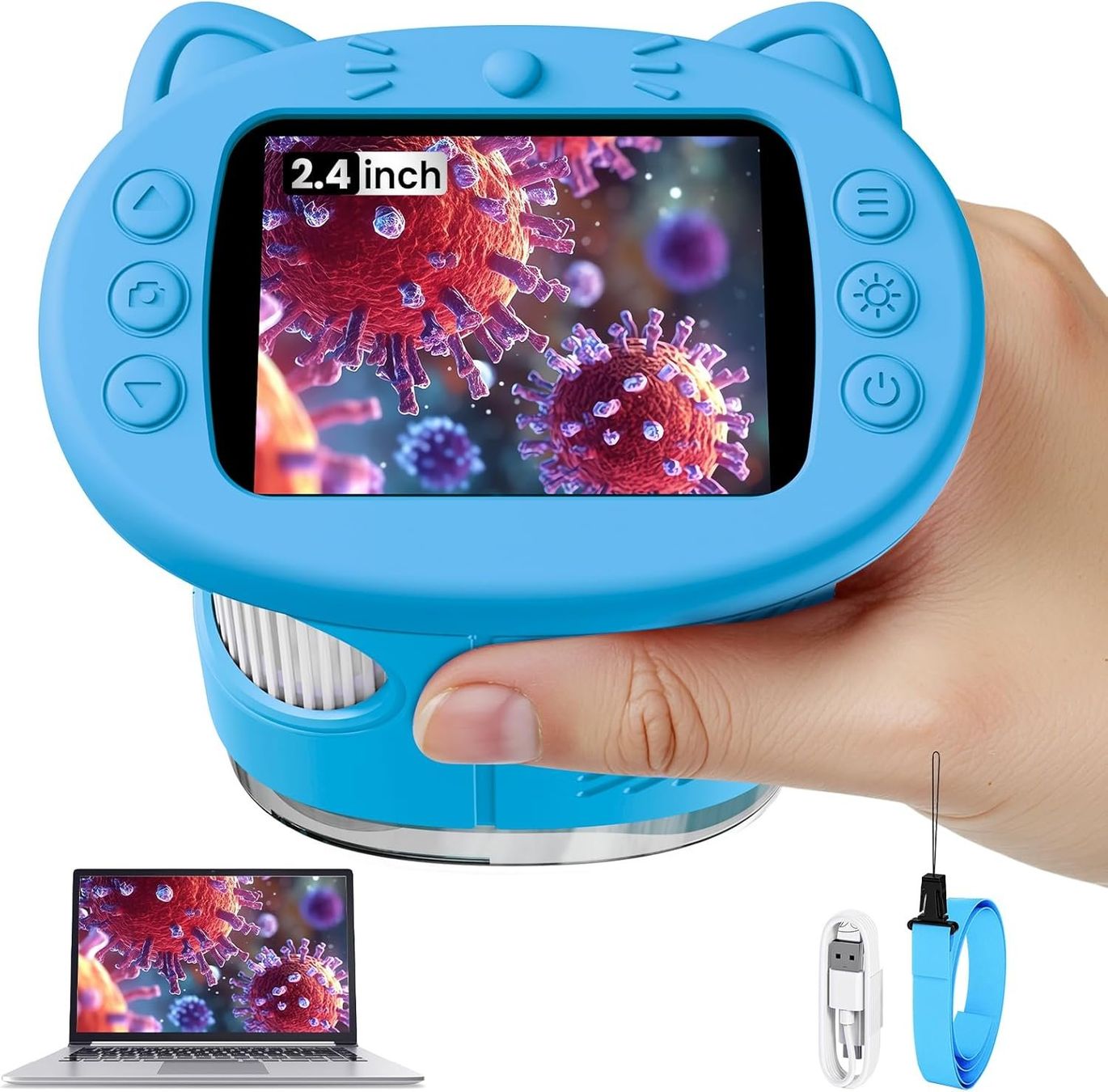 Mikroskopie: Kindermikroskop Digital 1000x 2,4" IPS Bildschirm Tragbar – Neu und originalverpackt aus St. Gallen von sch_zsz7