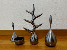 Schmuckbaum, 3-teilig, poliertes Aluminium  – Menu