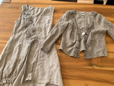 DRIVER Ensemble/Zweiteiler Traumkleid und Jacke Leinen Gr M