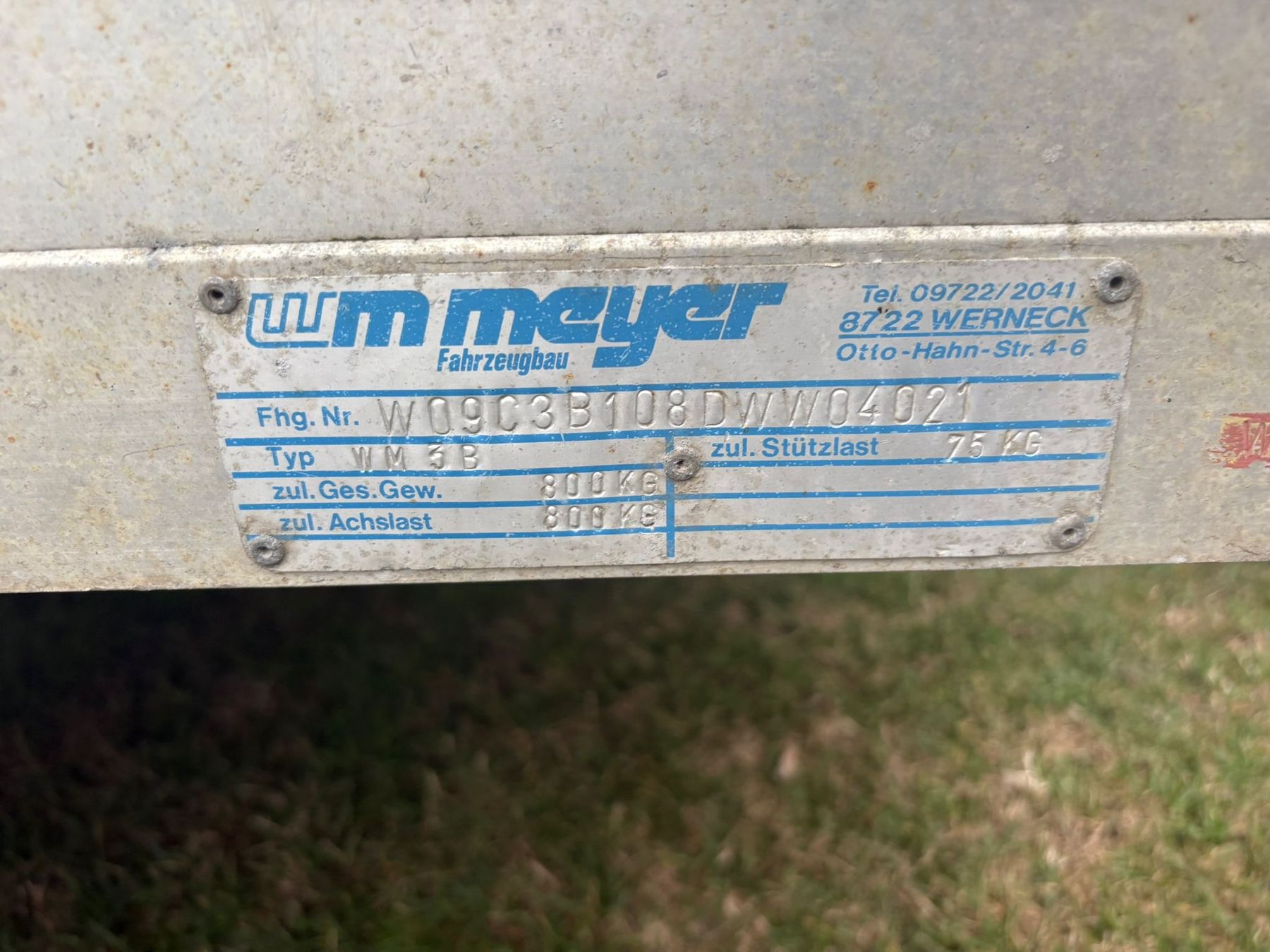 Wm Meyer Rimorchi: Anhänger – Usato da Giubiasco venduto da AUTOTECNICA 4